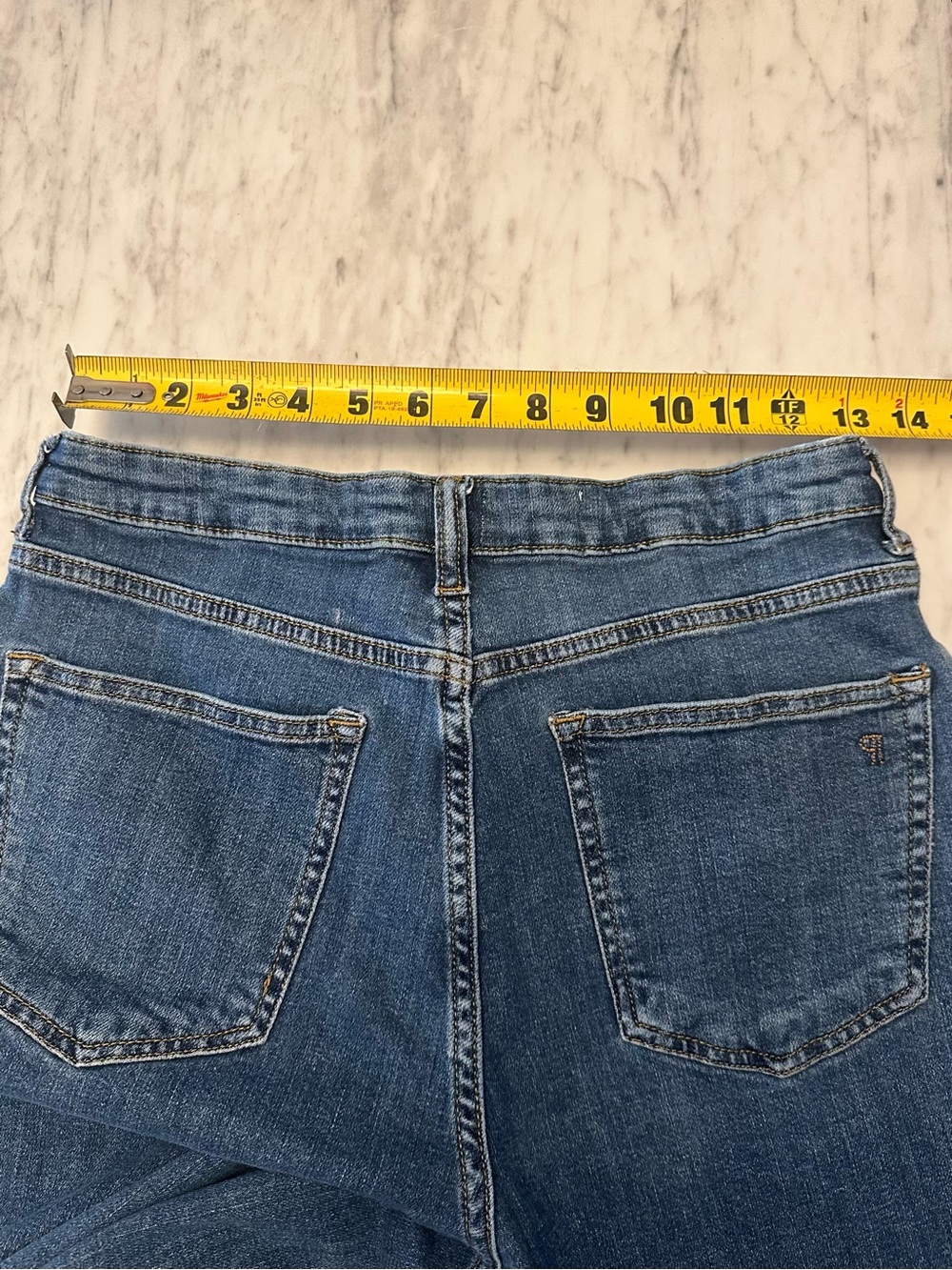 Anthropologie Pilcro Cropped Wide-Leg Jeans in Medium Blue Denim Size 29 - Picture 6 of 9